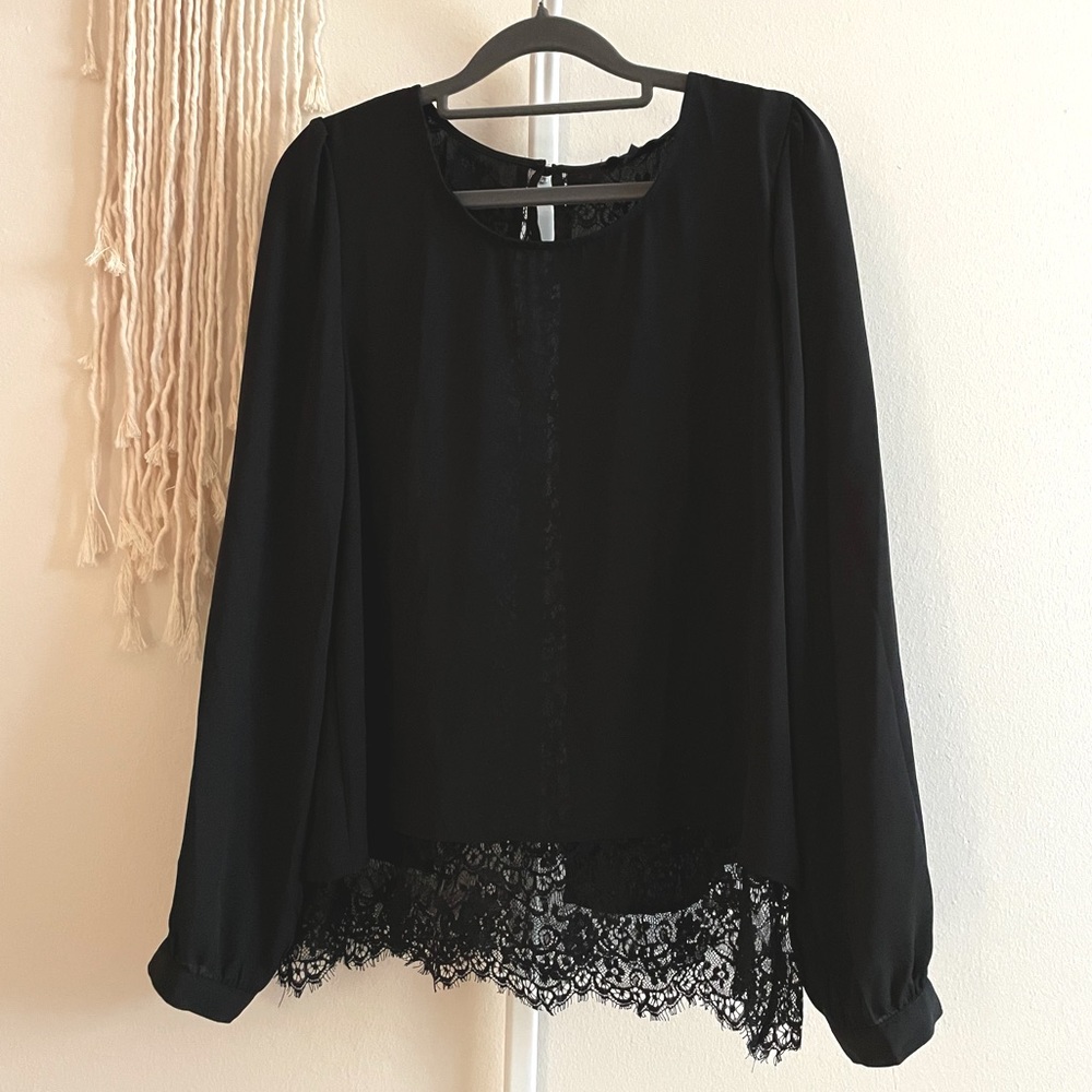 black dressy blouse with lacy back
